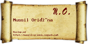 Mussil Oriána névjegykártya