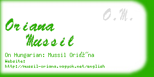 oriana mussil business card